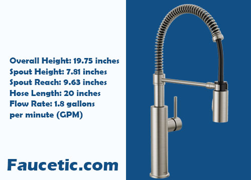 Delta 18803-SP-DST Commercial Pull Down Kitchen Faucet